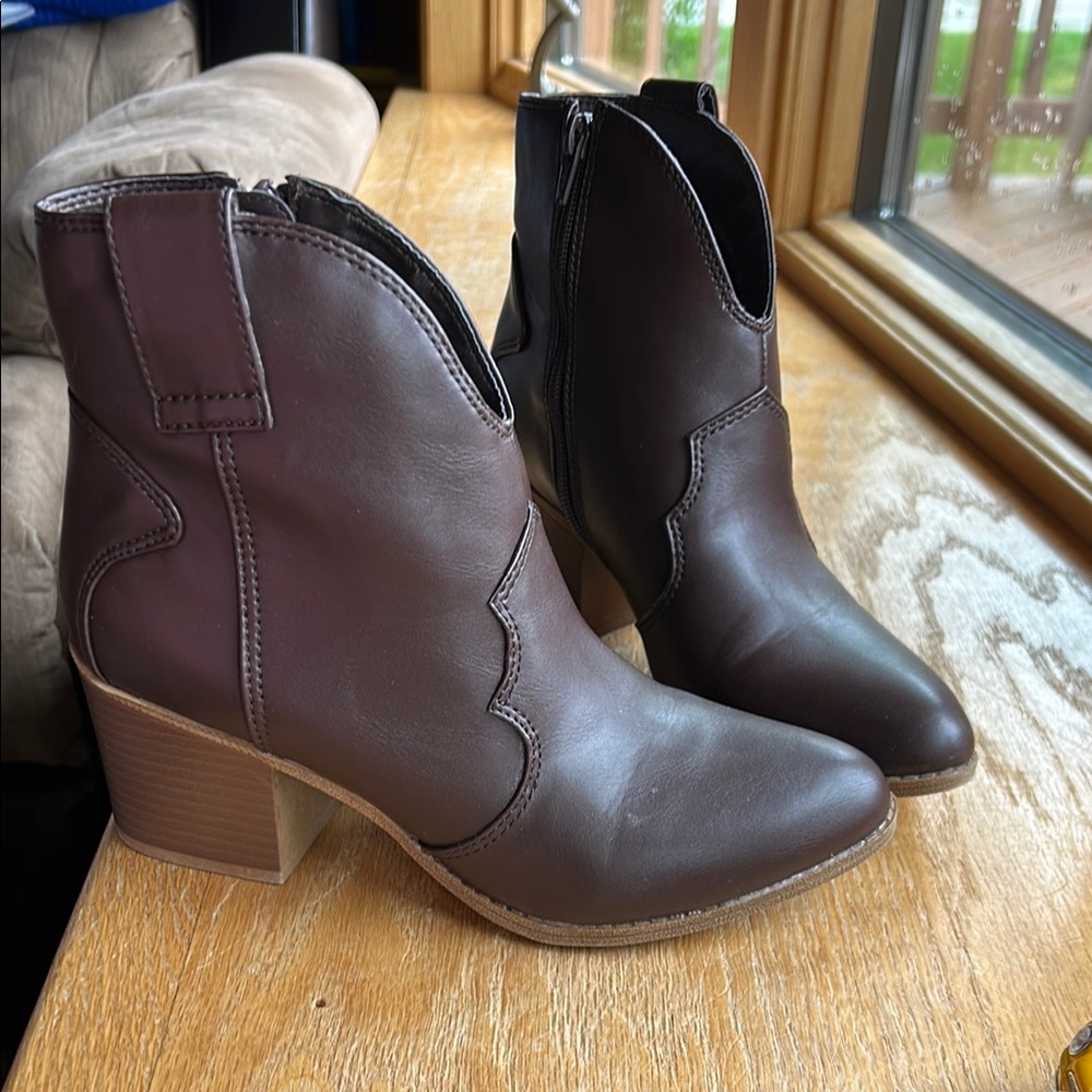 Cowboy boot style booties, Sonoma brand